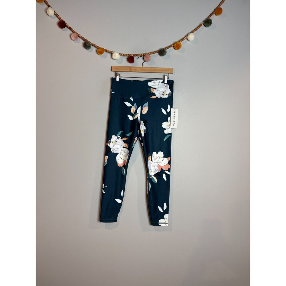 NWT Athleta teal floral Elation 7/8 leggings